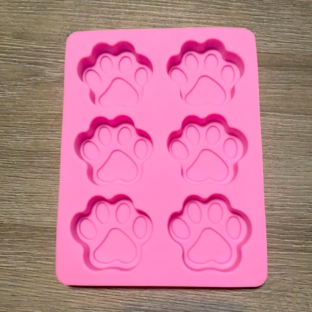 (2) 6 cavity paw shape silicone shiny mold